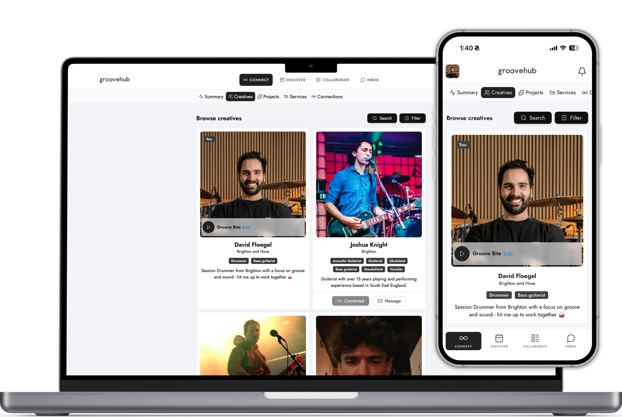 Connect with musicians