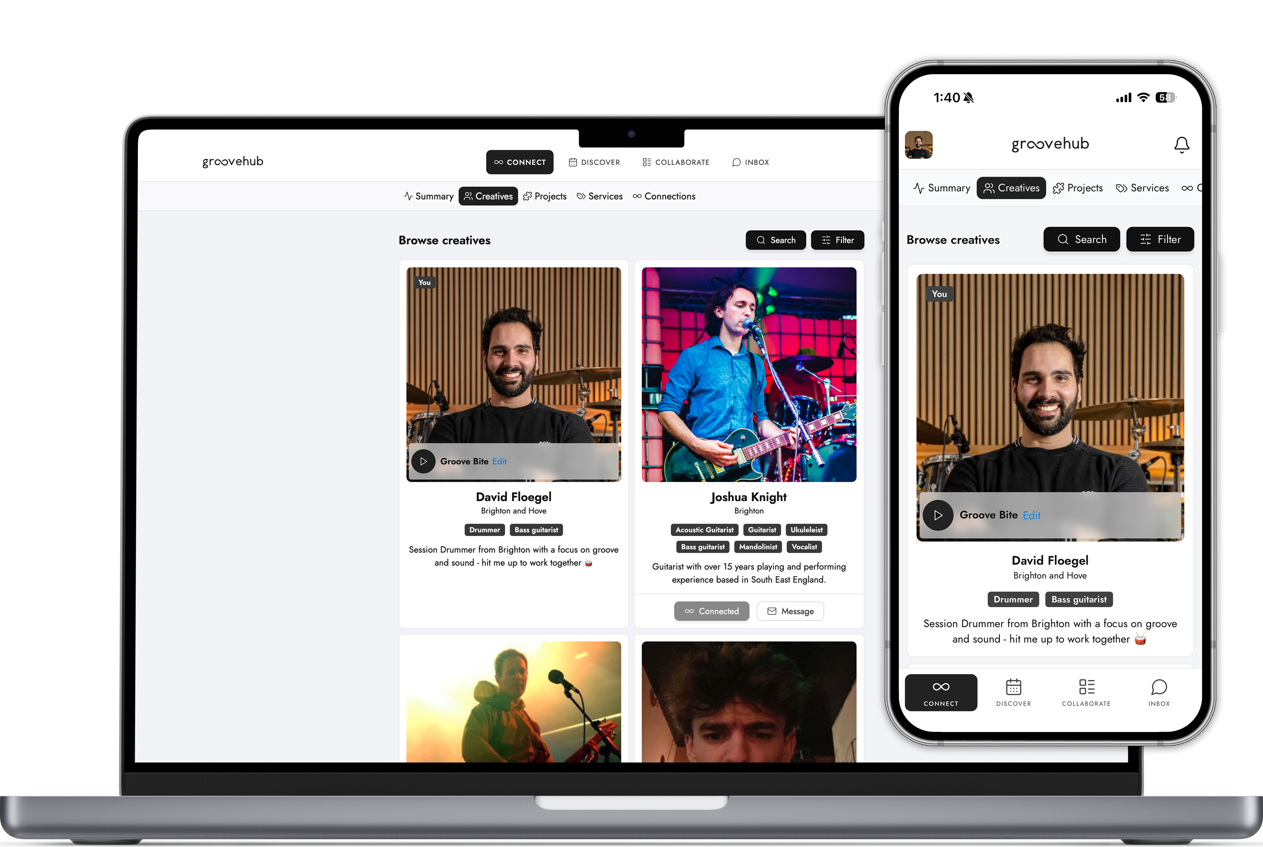 Connect with musicians